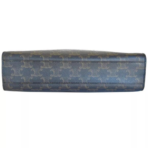 Auth CELINE Triomphe Vertical Cabas Handbag Shoulder Bag Brown PVC - Picture 10 of 12